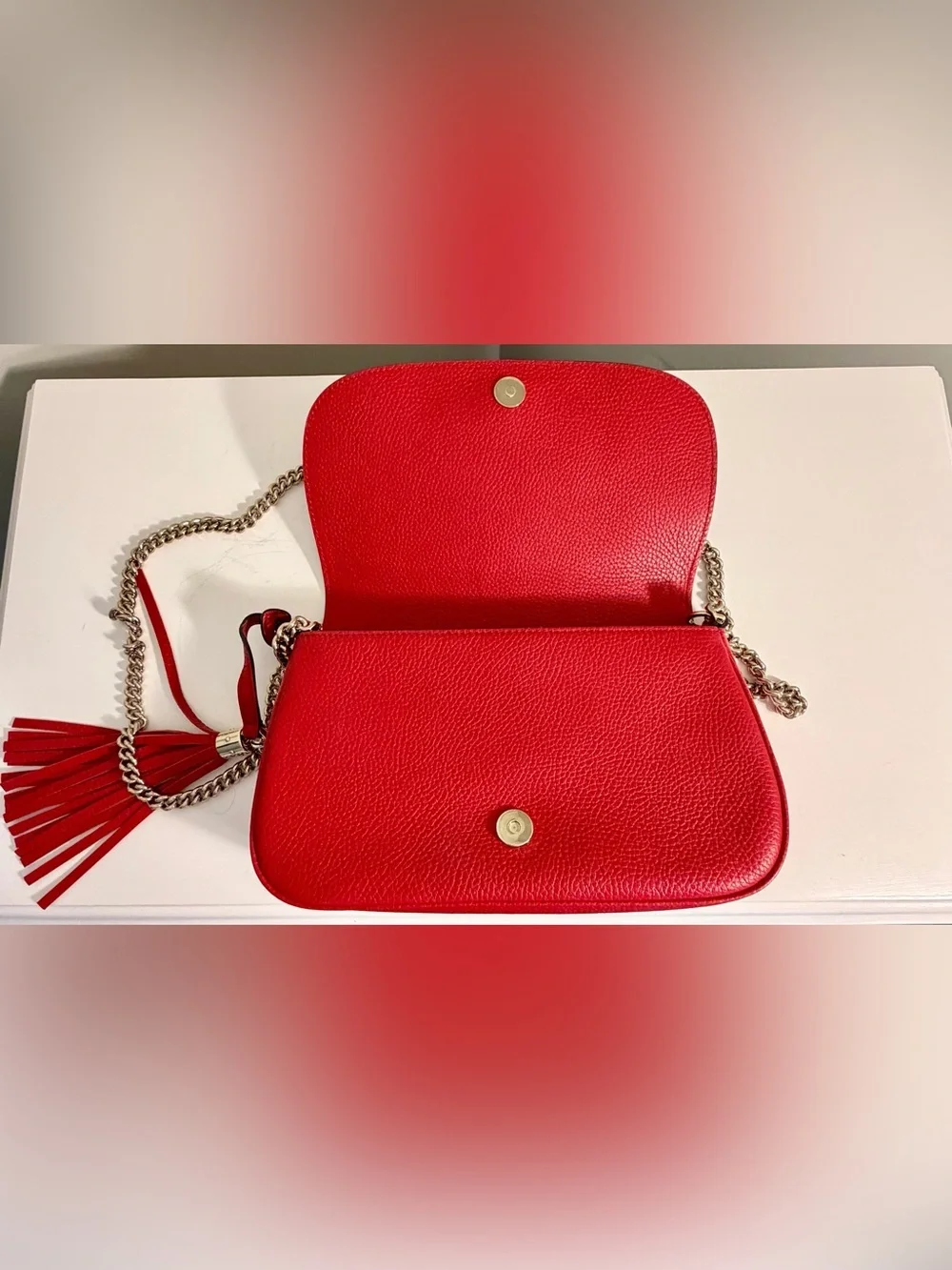 Authentic Gucci Red Soho Leather Shoulder Bag- ❤️*Pristine New Condition*❤️